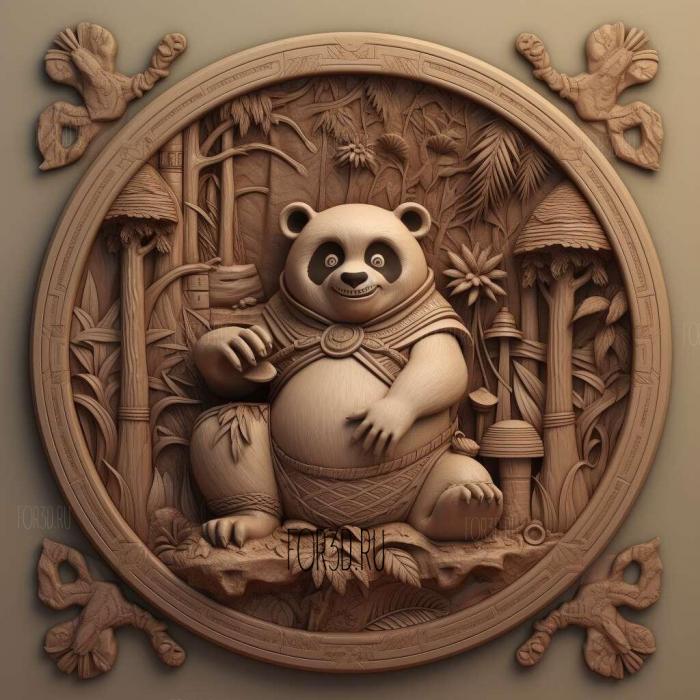 Kung Fu panda 2 3 stl model for CNC